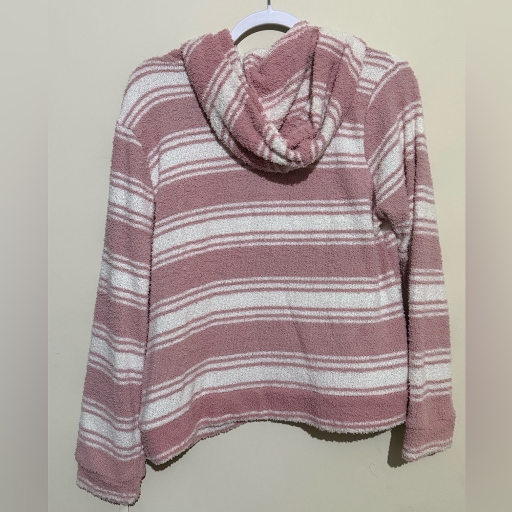 Wallflower Striped Pullover hoodie- Dusty Rose & White - Picture 4 of 5